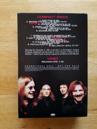 Black Sabbath Reunion Limited Edition Promotional Package RARE 2 CDs,  1 VHS 2
