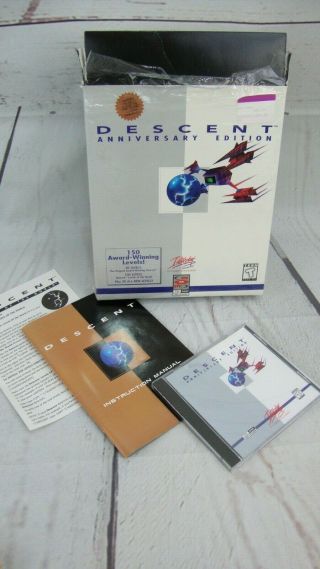 Descent Anniversary Edition Pc Cd - Rom Game 1996 Dos Version Rare