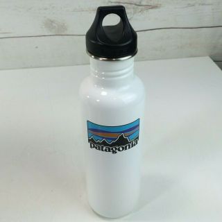 Rare Patagonia ‘73 Logo 27 Oz Klean Kanteen Water Bottle White Euc