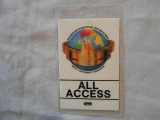 Rare Moscow Peace Music Festival Backstage Laminated Pass All Access