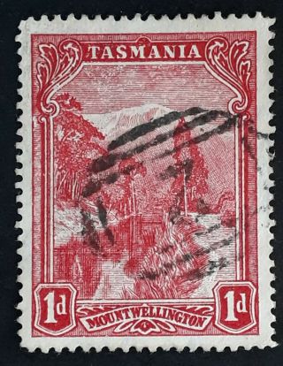 Rare Undated Tasmania Australia 1d Red Pictorial Stamp Numeral Cancel 2 - Avoca