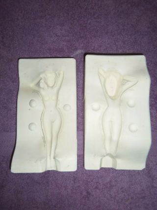 Vintage Rare Wax Casting Nude Lady Female Plaster Mold Chalkware Type