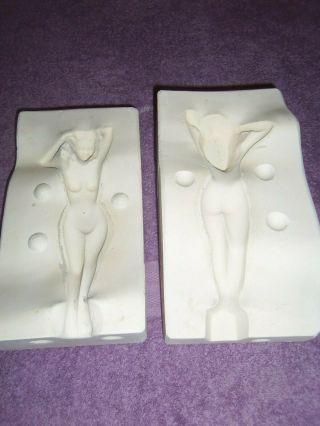 Vintage rare wax casting nude lady female plaster mold Chalkware type 2