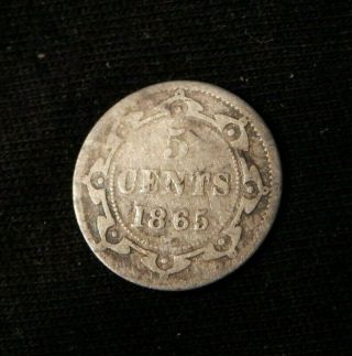 1865 Newfoundland 5 Cents - Rare