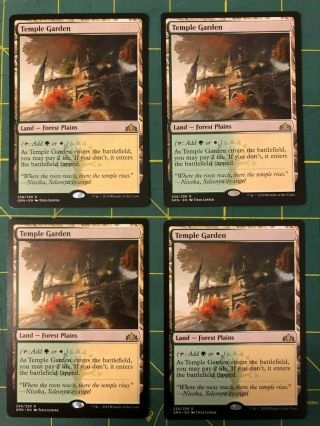 Temple Garden (x4),  Guilds Of Ravnica,  Magic The Gathering