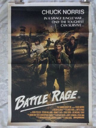 Battle Rage Rare Au One Sheet Movie Poster Chuck Norris Cannon Action Rolled