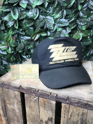Rare 1990 Zz Top Recycler World Tour Concert Trucker Hat True Vintage Merch 90 