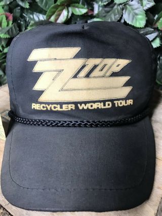RARE 1990 ZZ Top Recycler World Tour Concert Trucker Hat True Vintage Merch 90 ' s 2