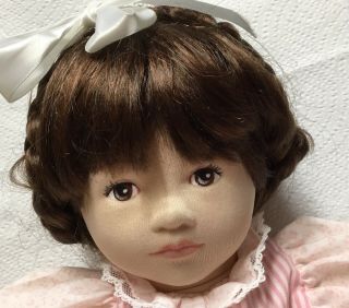 Rare Antique Dolls By Pauline Brunet Brown Eyes Cloth Face Doll With Teddy Bear