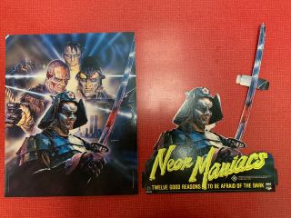 Rare Neon Maniacs Video Shop Standee Vhs Store Promo Horror Movie Poster Cbs - Fox