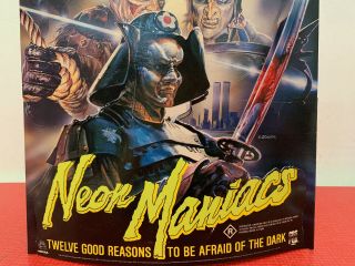 Rare NEON MANIACS video shop STANDEE VHS store promo horror movie poster CBS - Fox 3