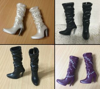 Barbie My Scene Doll Shoes Bling Chunky Point Toe High Heel Boots Rare - Choose