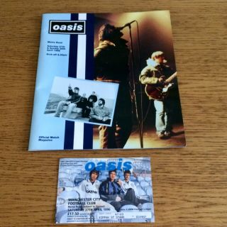 Oasis - Maine Road 96 - Programme And Ticket Stub Rare