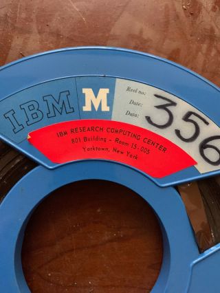 Vtg Rare Blue IBM Magnetic Tape Data reel 11 1/2 Inches IBM Computer Research 2