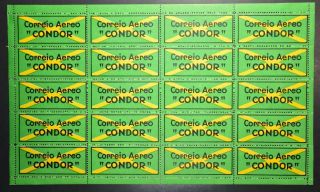 BRAZIL 1930s V - Rare Typ 1 Syndicato Condor Airmail Stamps,  Label,  Sheet,  ex Nutley 2