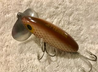 Fishing Lure Fred Arbogast Jitterbug In Rare Brown Scale Tackle Box Crank Bait