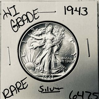 1943 Liberty Walking Silver Half Dollar Hi Grade U.  S.  Rare Coin 6475
