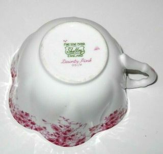 4 Piece Shelley Dainty Pink Cup & Saucer Set,  includes rare ashtray 4