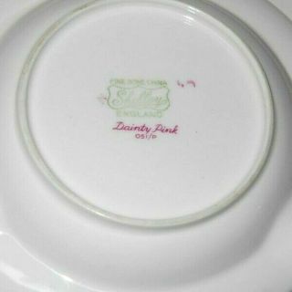 4 Piece Shelley Dainty Pink Cup & Saucer Set,  includes rare ashtray 7