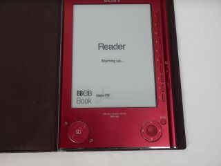 Rare RED Sony PRS - 505 eBook Reader 6 
