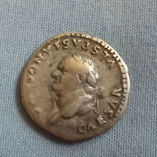 Vespasian 69 - 79 Ad Ar Denarius Anona Avg Rare Bust Facing Left Roman Silver Coin