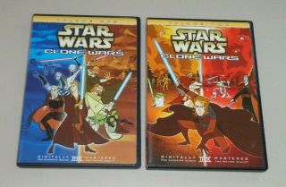 Star Wars Clone Wars: Volumes 1 & 2 {dvds} One & Two Rare Oop Htf