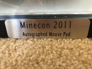 Rare Autographed Minecon Minecraft Mousepad Memorabilia from MINECON 2011 2