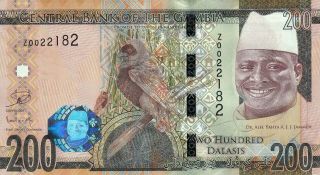 Gambia 200z Dalasis / Rare Replacement Note / Uncirculted Direct From Roll