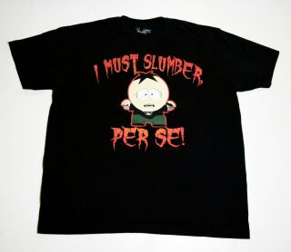 Rare South Park - Goth Butters - Must Slumber Per Se - Black T - Shirt - Mens Xl