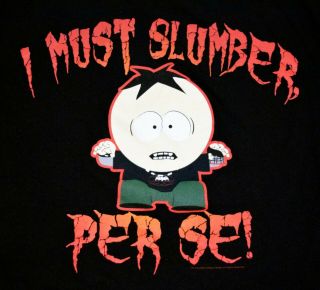 RARE South Park - Goth Butters - Must Slumber Per Se - Black T - Shirt - MENS XL 2