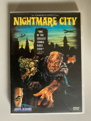 Nightmare City Rare Us Dvd Cult 80s Italian Zombie Horror Blue Underground Gore