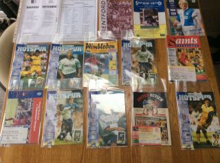 47 Spurs Progs From 96/97 Incl Rare Friendly And Testimonials Some Ticket Stubs