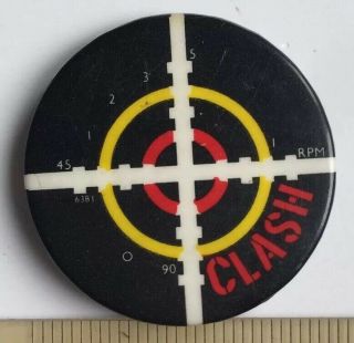 Vtg Og Very Rare The Clash Target Pin Badge Punk Rock Band Music Pinback 1970s