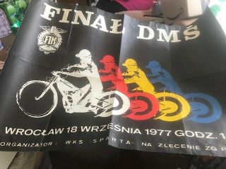 World Team Cup 1977 Speedway Final - - - Poland - - - Large - Advertising Poster - Rare