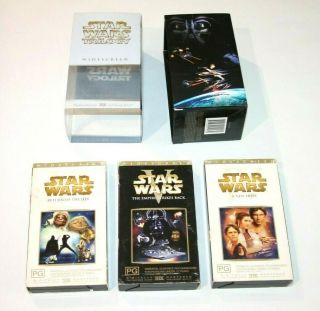 Star Wars Trilogy Iv,  V,  Vi Collectors Edition Rare Vhs Boxed Set