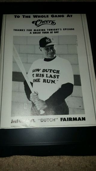 Cheers Michael Dutch Fairman Rare Promo Poster Ad Framed