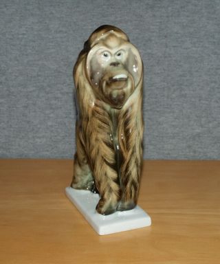 Rare Lomonosov Ussr Russian Porcelain Orangutan / Orang - Utan Figure,  8 " Tall