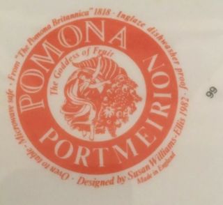 PORTMEIRION POMONA 11 1/4” LARGE SALAD SERVING BOWL RARE Center Peach Old Stamp 6