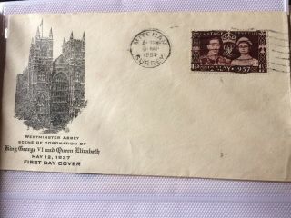 Rare Letter Envelope First Day Cover 1937 Westminster Abbey Unaddressed