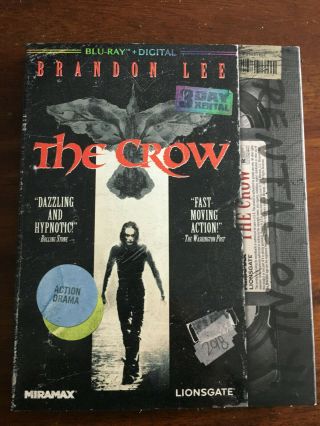 The Crow Blu - Ray & Digital Code Like Rare Retro Vhs Slipcover Brandon Lee