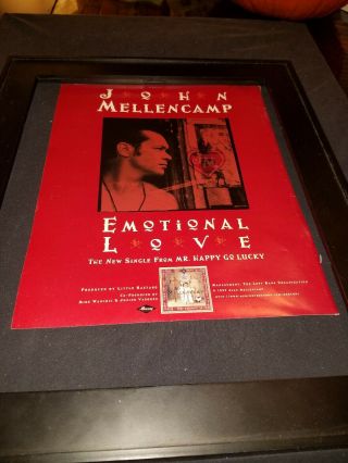 John Mellencamp Emotional Love Rare Radio Promo Poster Ad Framed