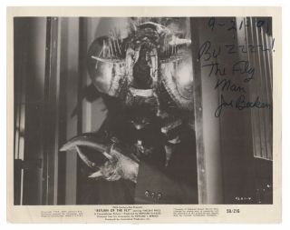 Rare 1958 Fox " Return Of The Fly " Signed Photo Joe Becker Monster