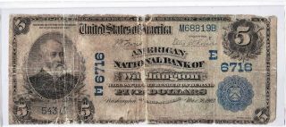 $5 1902 Db Date Back American National Washington Dc Mega Rare Only 5 On Census
