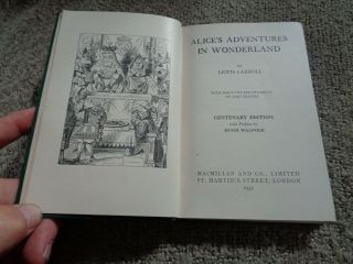 Rare 1932 1st Edition - Alice In Wonderland - Lewis Carroll - Centenary Edition 2
