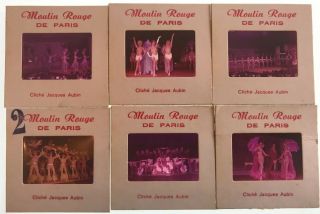 Rare Set Of 6 X Vintage 35mm Photo Slides Moulin Rough Paris 1970s Dancing Girls