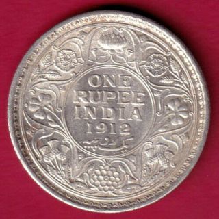 British India - 1912 - Kg V - One Rupee - Rare Silver Coin L2