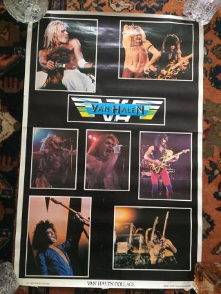 Rare Vintage Van Halen Ii Era 1980 - 82 Collage Poster