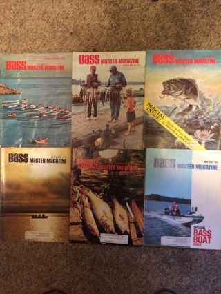 Vintage 1972 Bass Master Magazines Complete Year All 6 Issues Rare Artwork