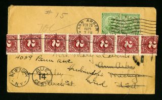 India 1925 Rare Grand Hotel Stamp Cover