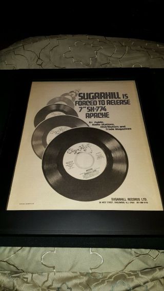 Sugarhill Gang Apache Rare Promo Poster Ad Framed